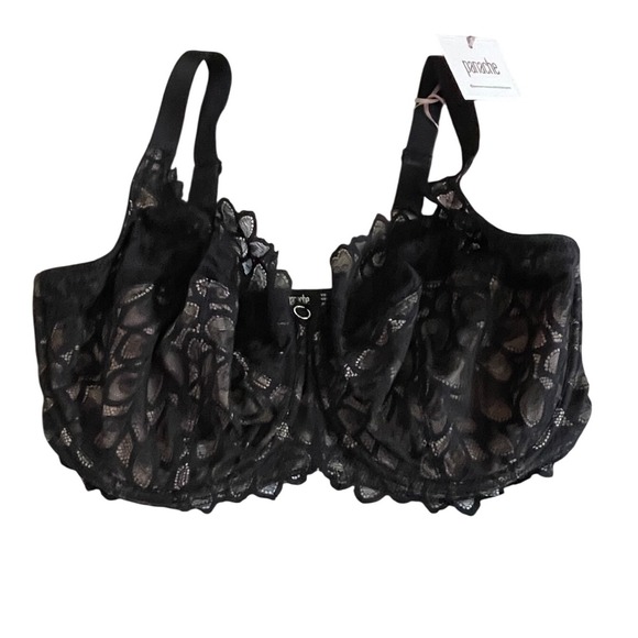 Panache Other - Panache Allure 10765 Full Cup Bra Black Latte Lace Underwired 38J USA NWT
